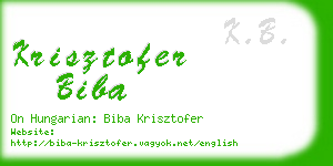 krisztofer biba business card